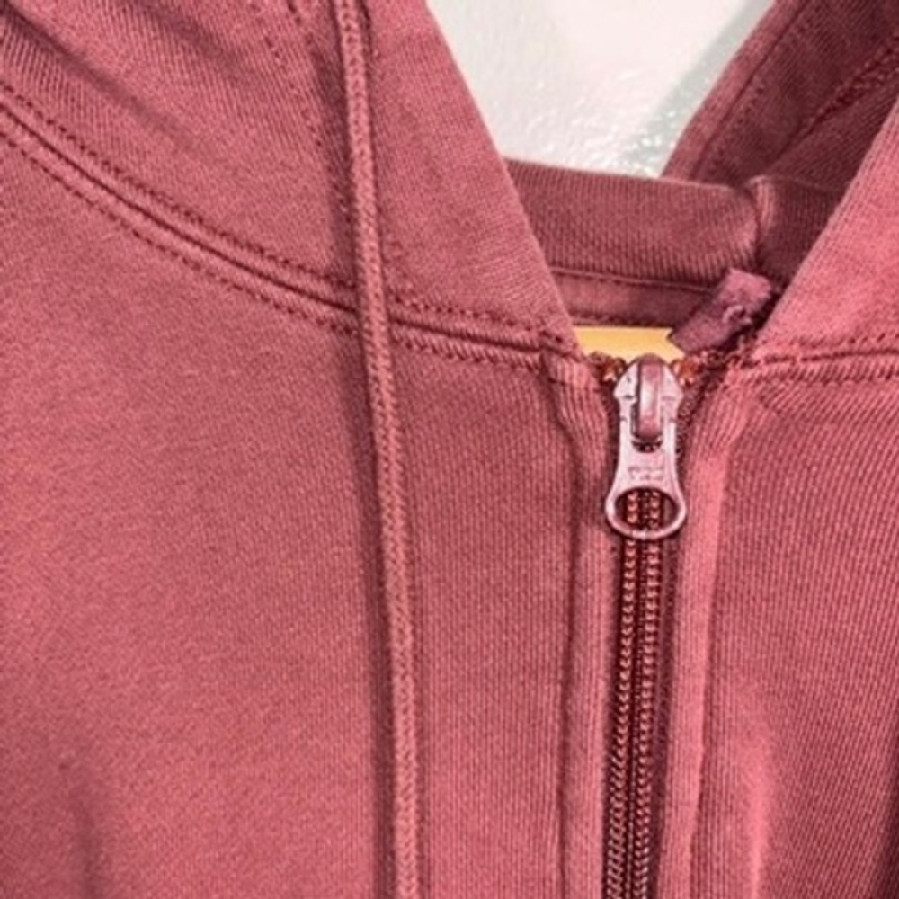 SKIMS Cotton Terry Zip Up Hoodie EUC Oversize Sz L Maroon Red Terry Loungewear - Picture 4 of 10